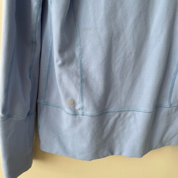 Lululemon In Stride Jacket Activewear Full Zip Mock Neck Thumbholes Blue 6 - Picture 6 of 10